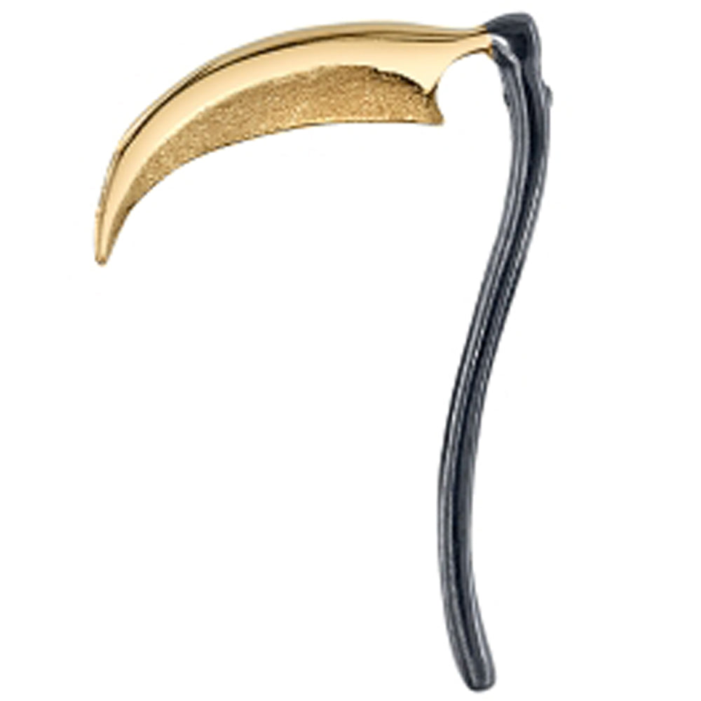 Scythe Threaded End in Gold & Platinum with Black Rhodium Accent