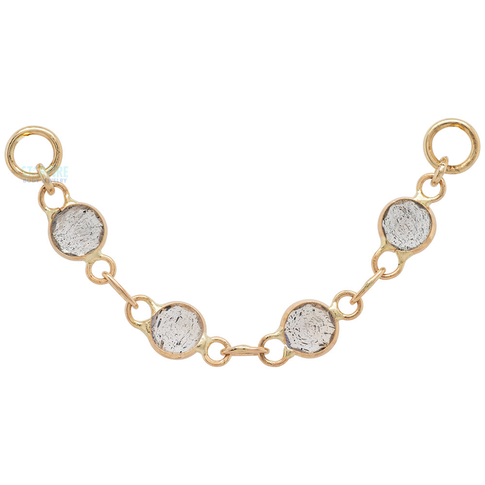 "Labradorite Love" Chain Attachment in Gold with Labradorite