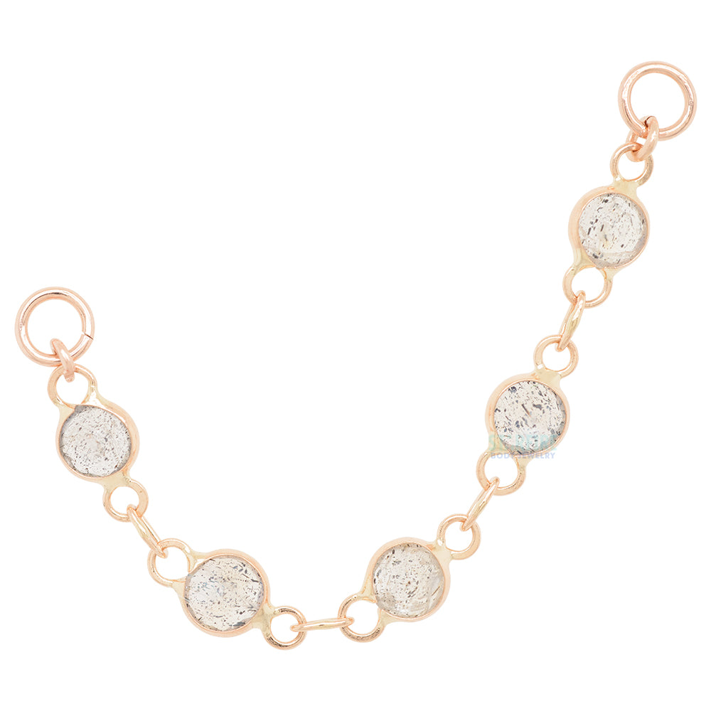 "Labradorite Love" Chain Attachment in Gold with Labradorite