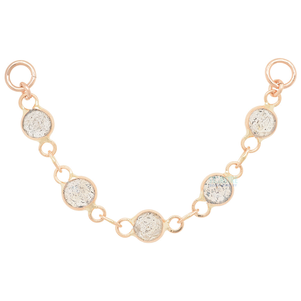 "Labradorite Love" Chain Attachment in Gold with Labradorite