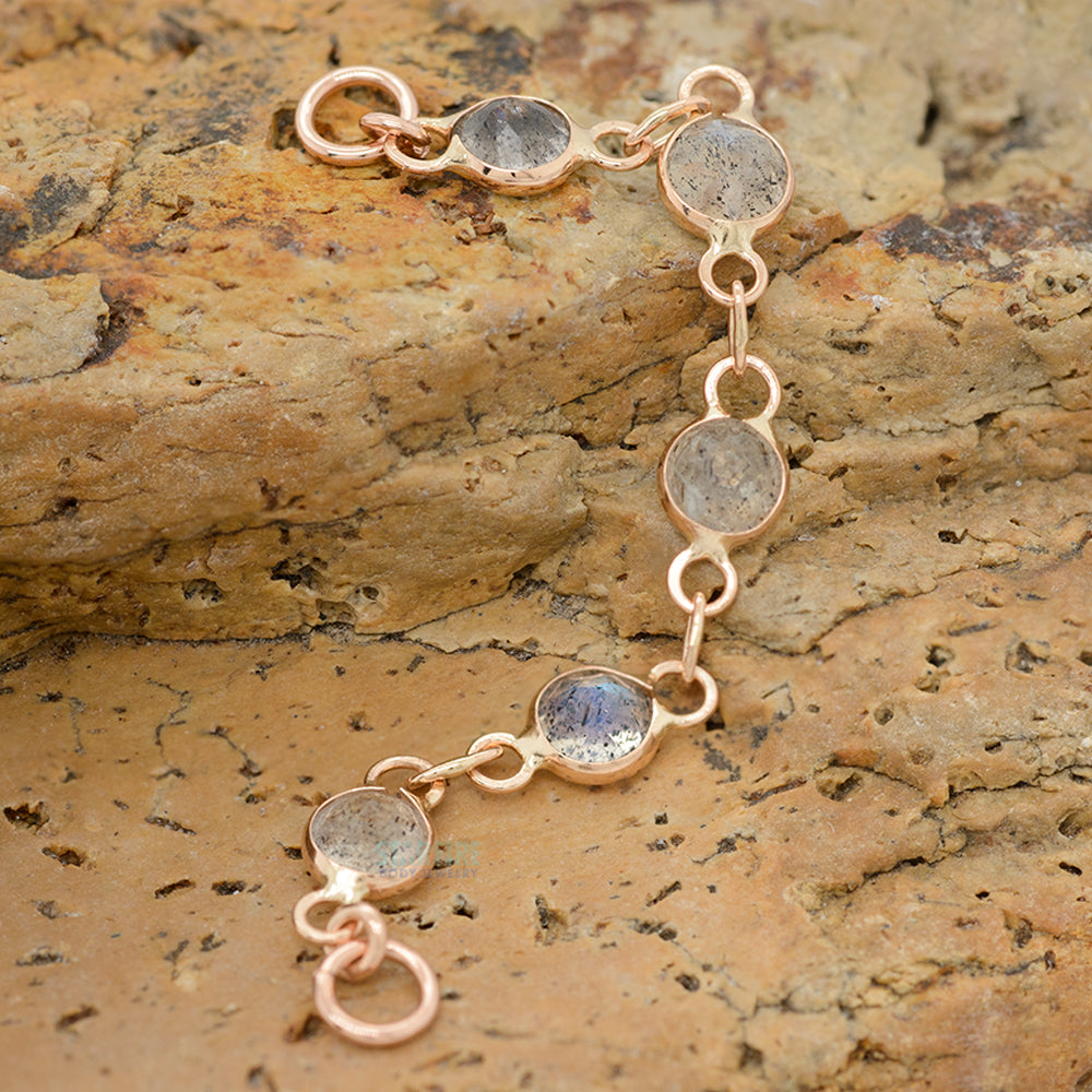 "Labradorite Love" Chain Attachment in Gold with Labradorite