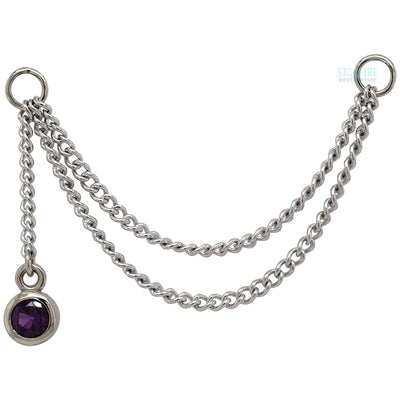 "Cambio" Chain Attachment in Gold with Gemstones