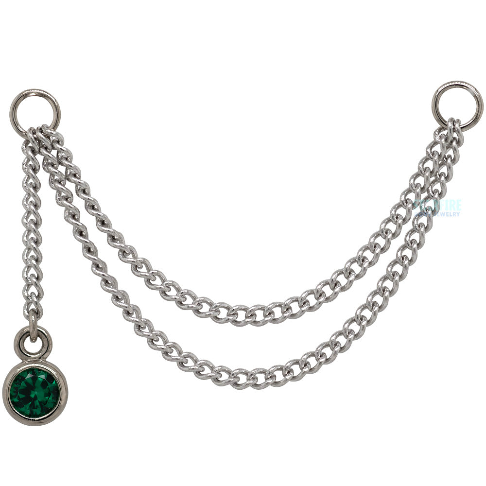 "Cambio" Chain Attachment in Gold with Gemstones