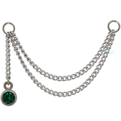 "Cambio" Chain Attachment in Gold with Gemstones