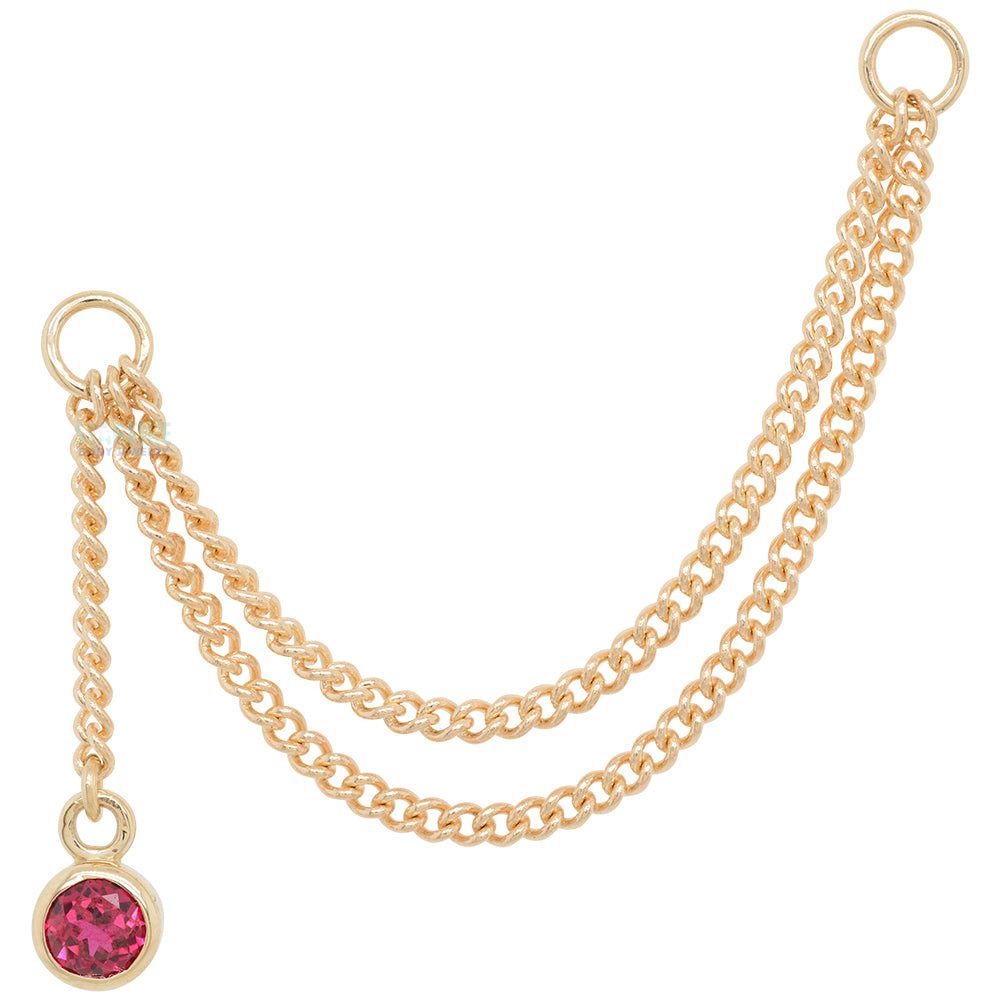 "Cambio" Chain Attachment in Gold with Gemstones