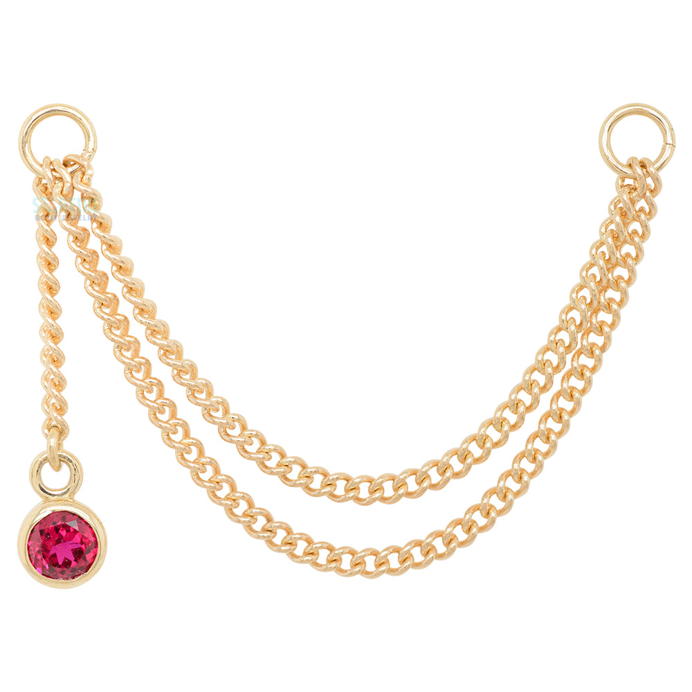 "Cambio" Chain Attachment in Gold with Gemstones