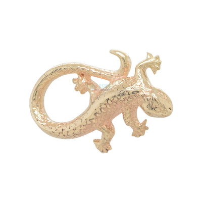 Collared Lizard Threaded End in Gold