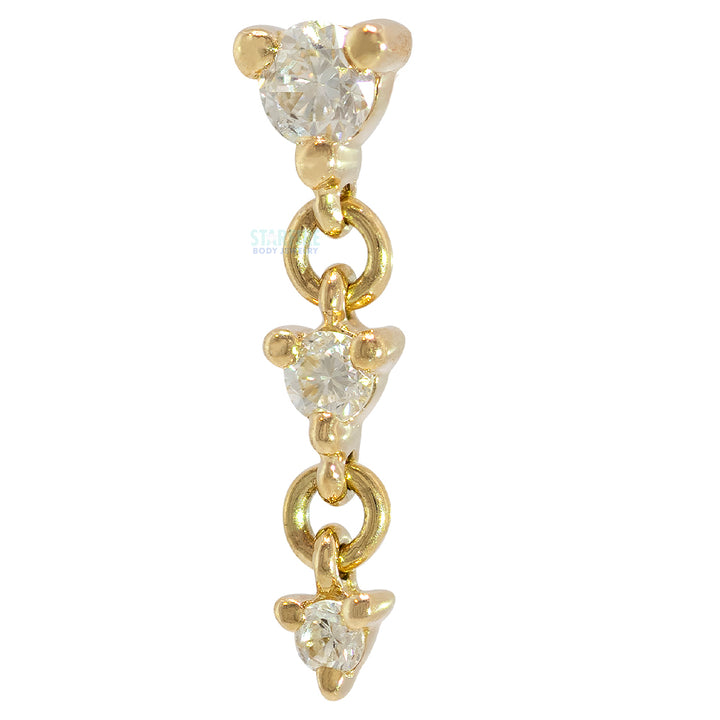 threadless: "Cascade 3" Chain End in Gold with Genuine Gemstones