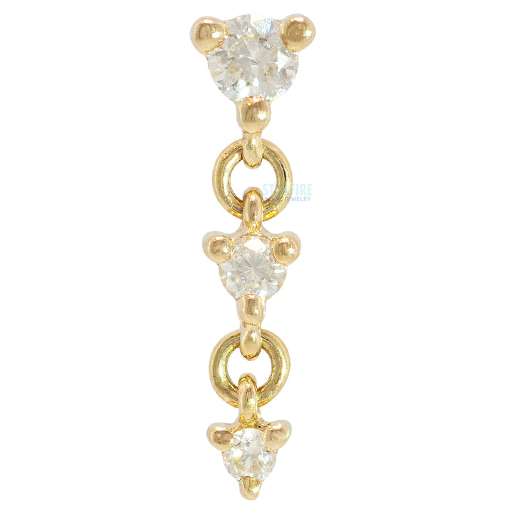 threadless: "Cascade 3" Chain End in Gold with Genuine Gemstones