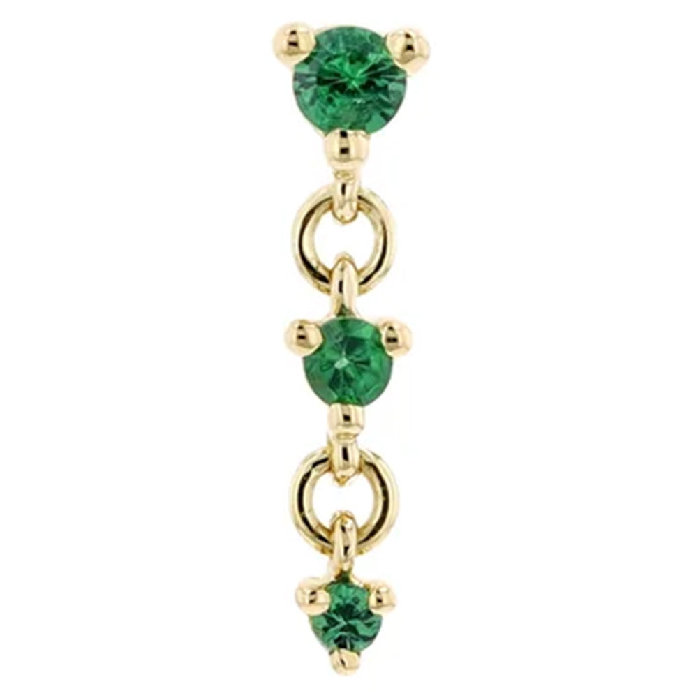 threadless: "Cascade 3" Chain End in Gold with Genuine Gemstones