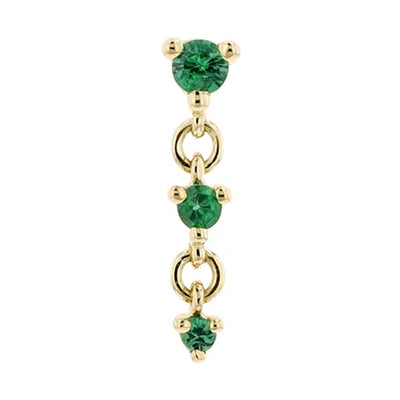 threadless: "Cascade 3" Chain End in Gold with Genuine Gemstones