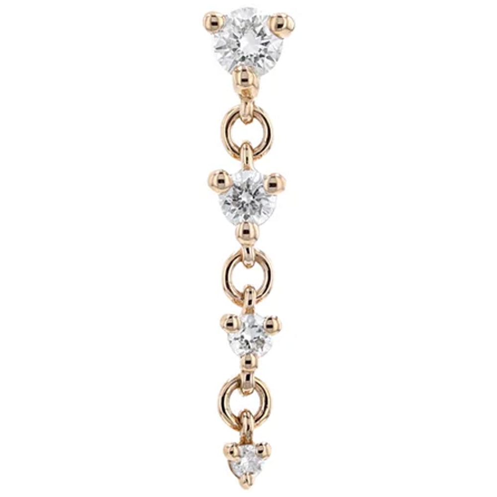threadless: "Cascade 4" Chain End in Gold with Diamonds