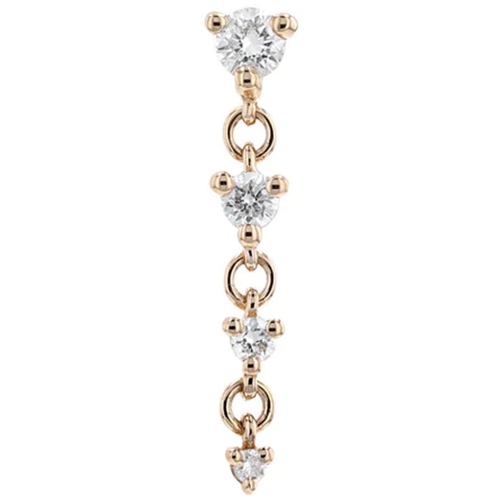 threadless: "Cascade 4" Chain End in Gold with Diamonds