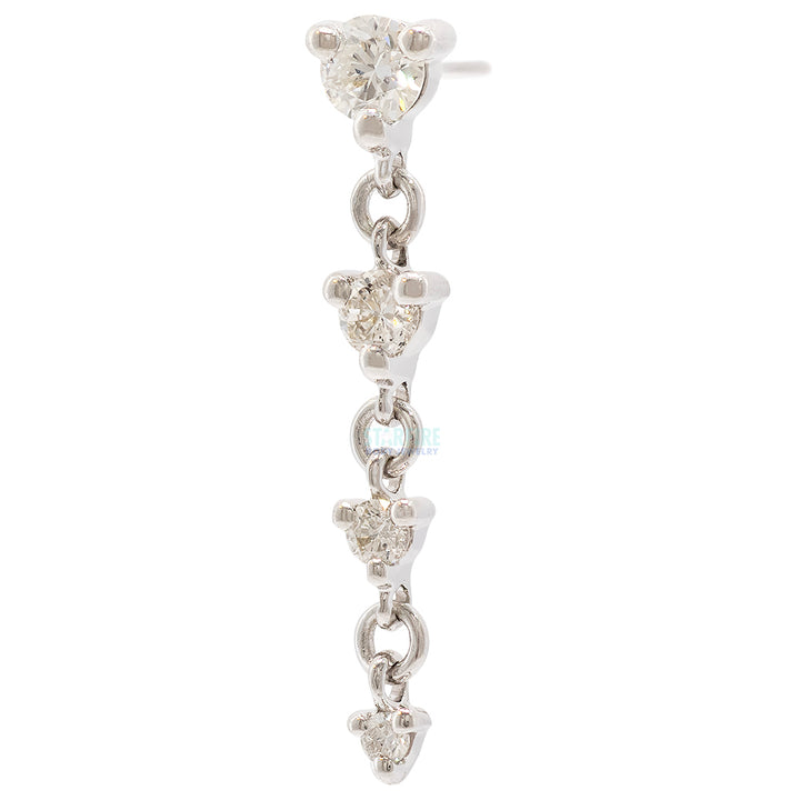threadless: "Cascade 4" Chain End in Gold with Diamonds