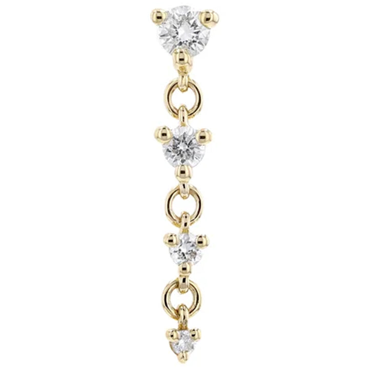 threadless: "Cascade 4" Chain End in Gold with Diamonds