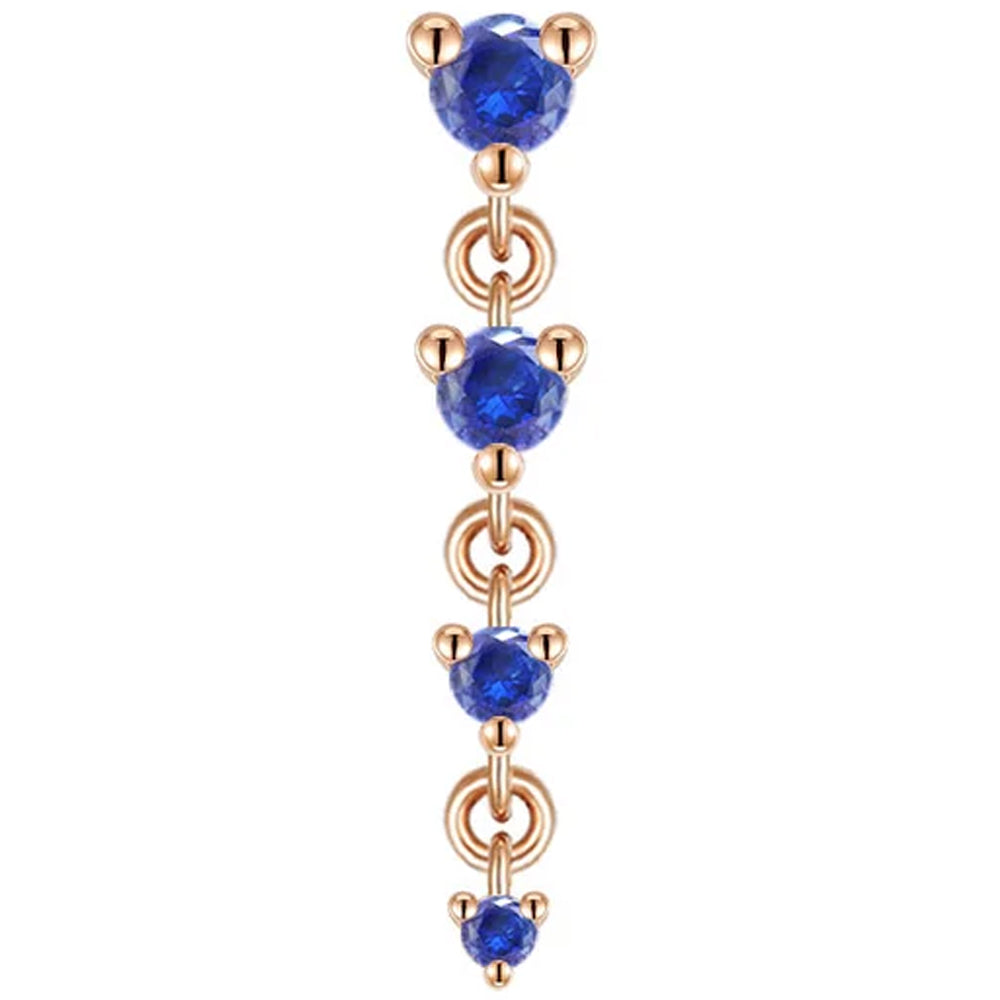 threadless: "Cascade 4" Chain End in Gold with Genuine Gemstones