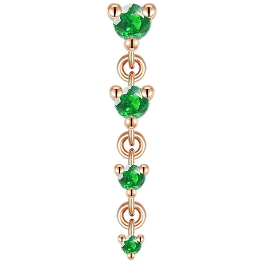threadless: "Cascade 4" Chain End in Gold with Genuine Gemstones