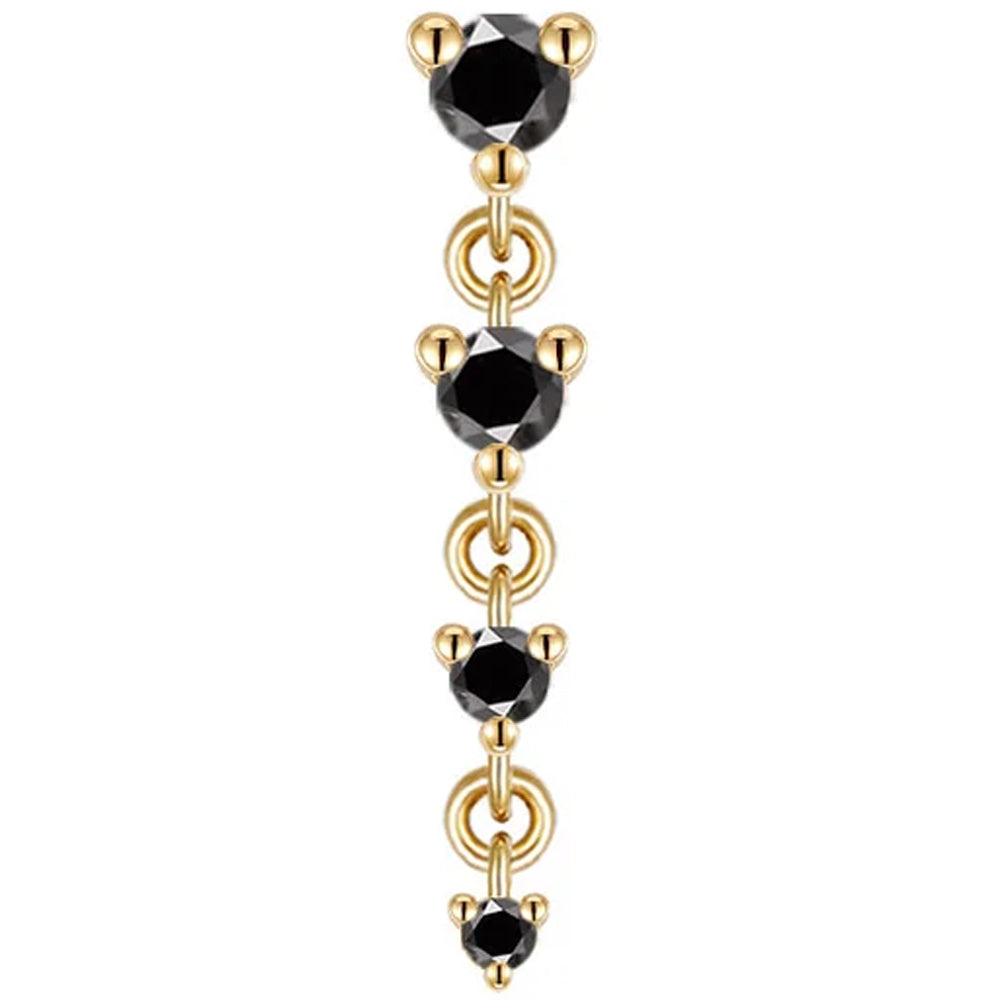 threadless: "Cascade 4" Chain End in Gold with Genuine Gemstones