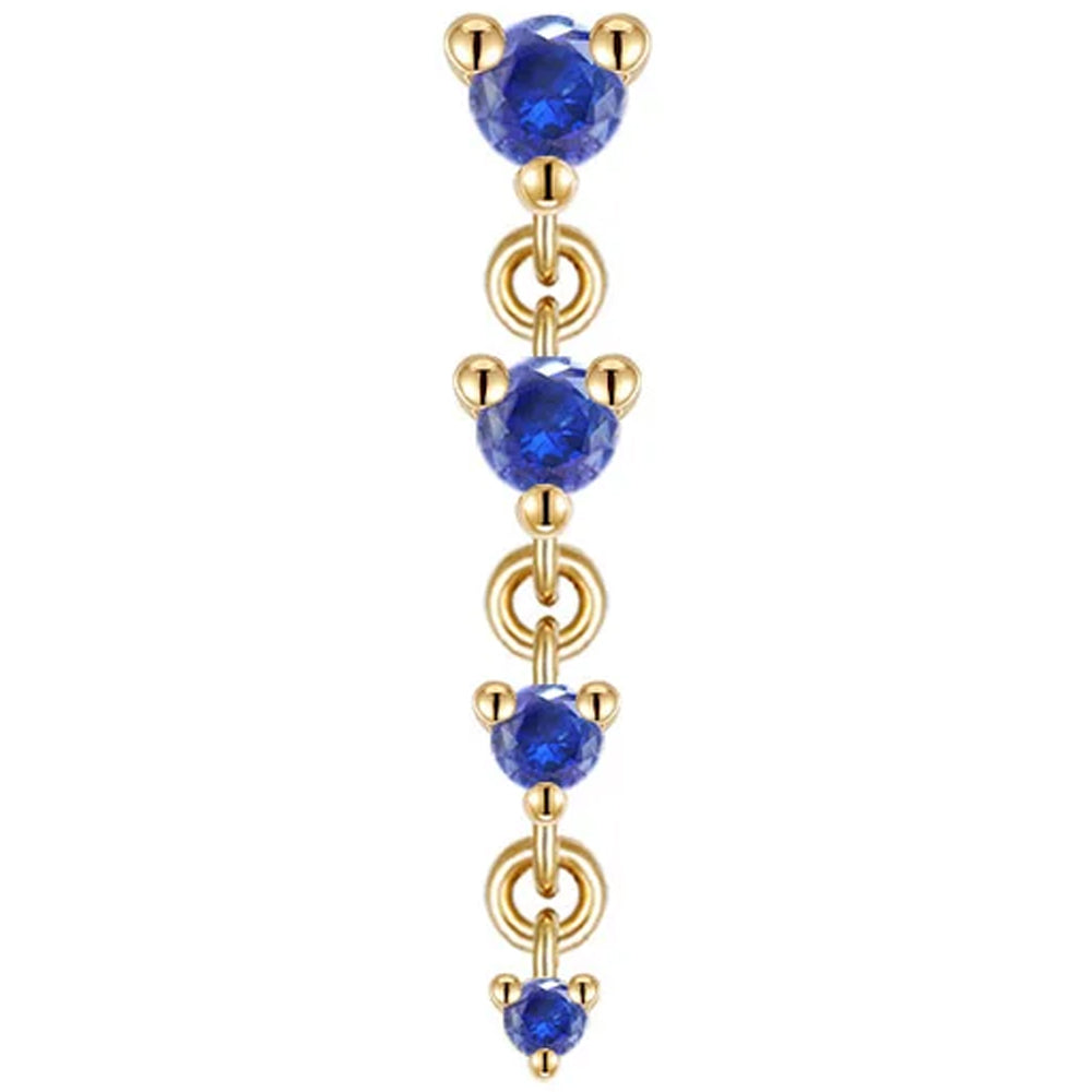 threadless: "Cascade 4" Chain End in Gold with Genuine Gemstones