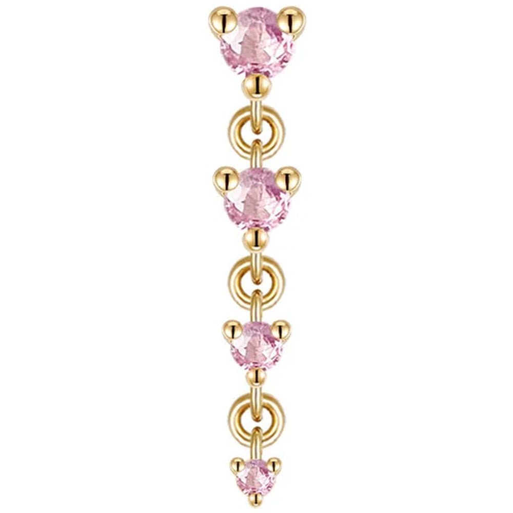 threadless: "Cascade 4" Chain End in Gold with Genuine Gemstones