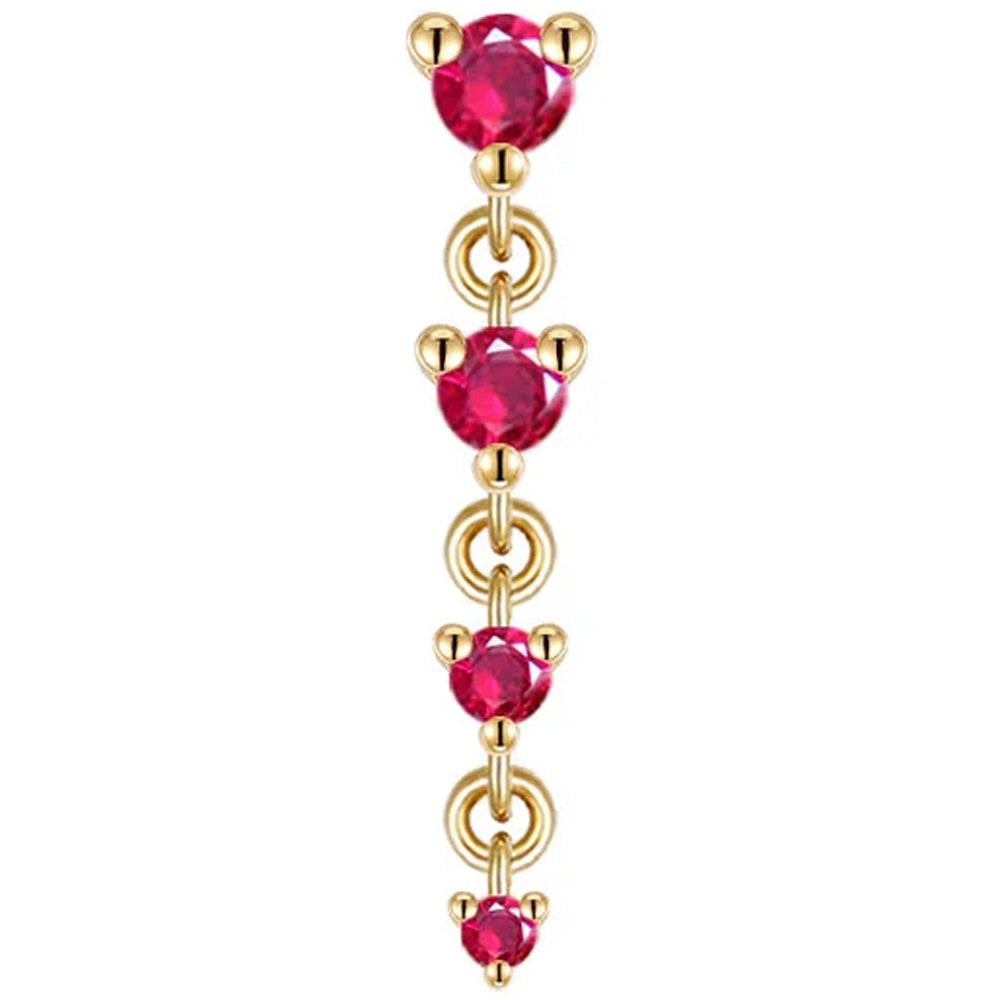 threadless: "Cascade 4" Chain End in Gold with Genuine Gemstones