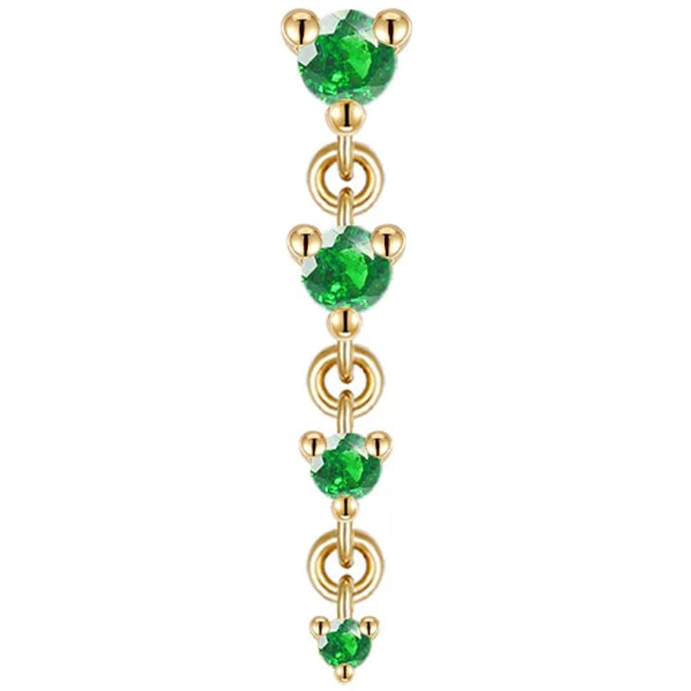 threadless: "Cascade 4" Chain End in Gold with Genuine Gemstones