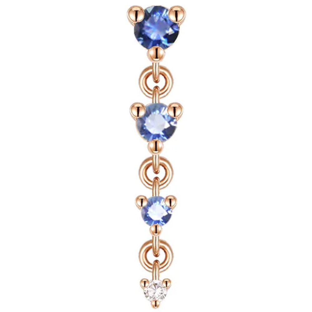 threadless: "Cascade 4" Chain End in Gold with Gradient Genuine Gemstones