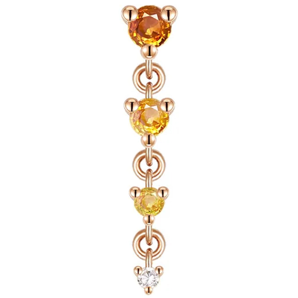 threadless: "Cascade 4" Chain End in Gold with Gradient Genuine Gemstones