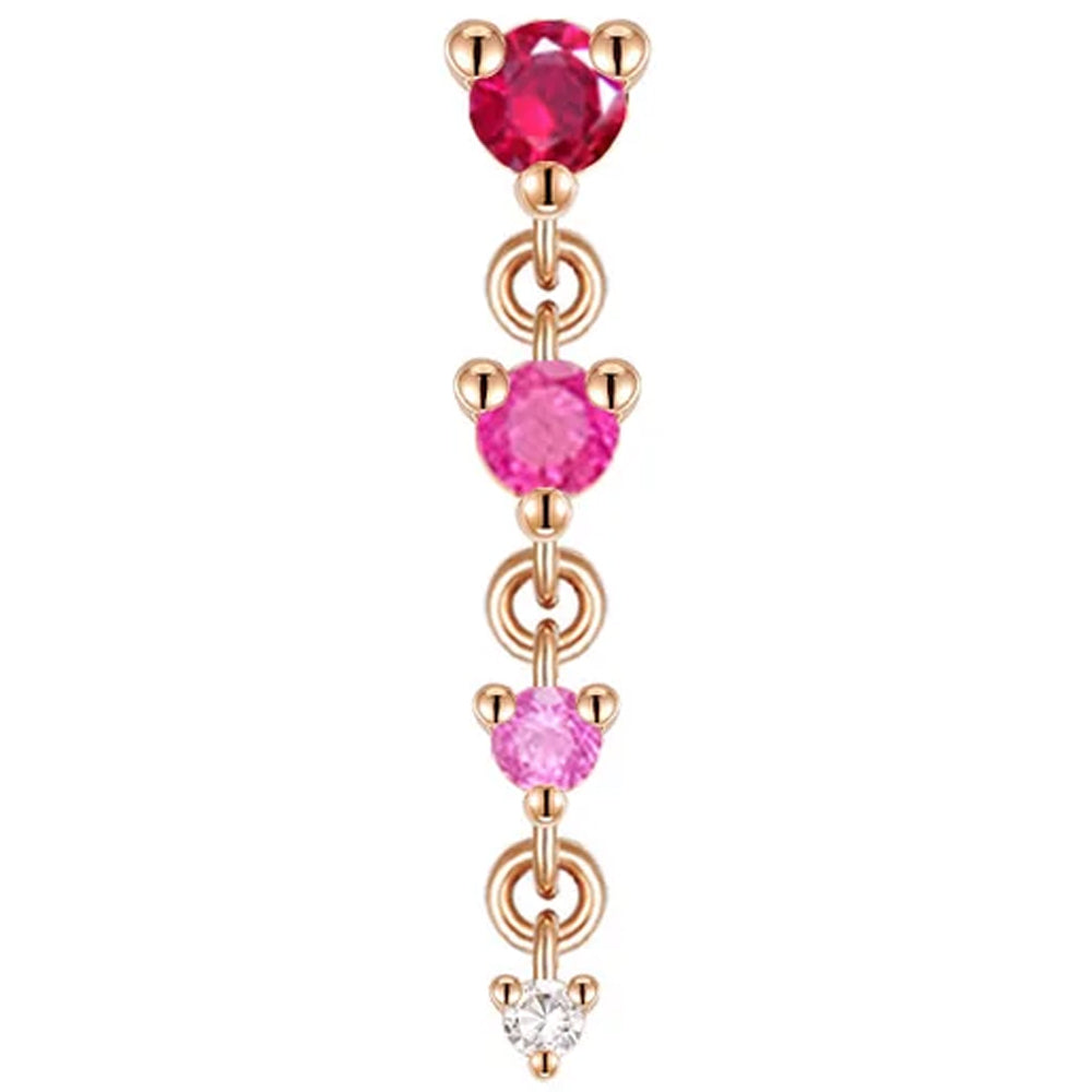 threadless: "Cascade 4" Chain End in Gold with Gradient Genuine Gemstones