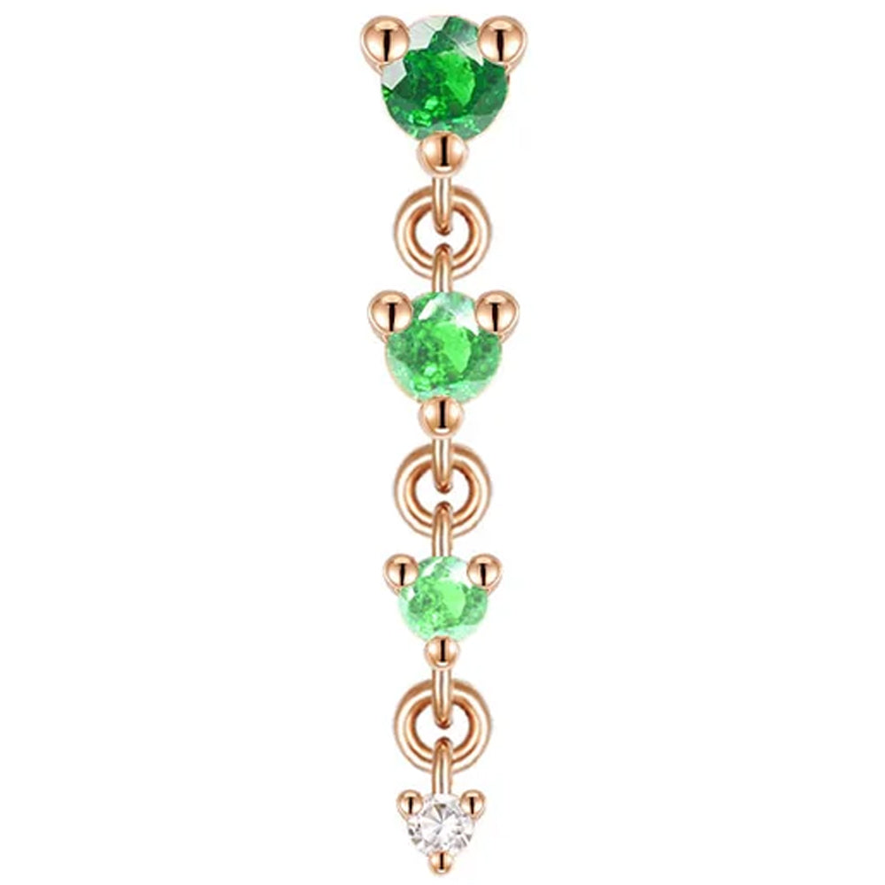 threadless: "Cascade 4" Chain End in Gold with Gradient Genuine Gemstones