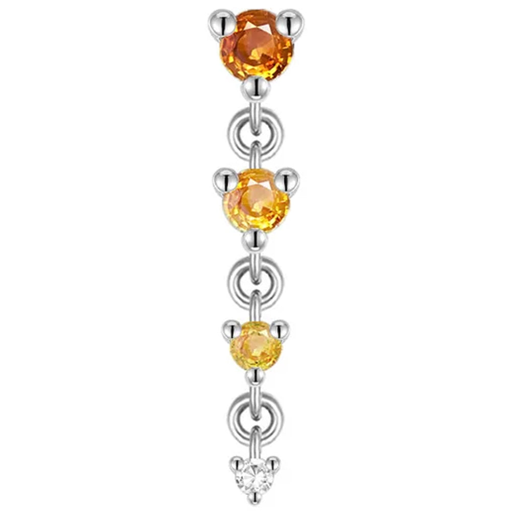 threadless: "Cascade 4" Chain End in Gold with Gradient Genuine Gemstones