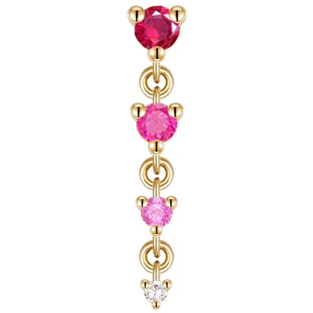 threadless: "Cascade 4" Chain End in Gold with Gradient Genuine Gemstones