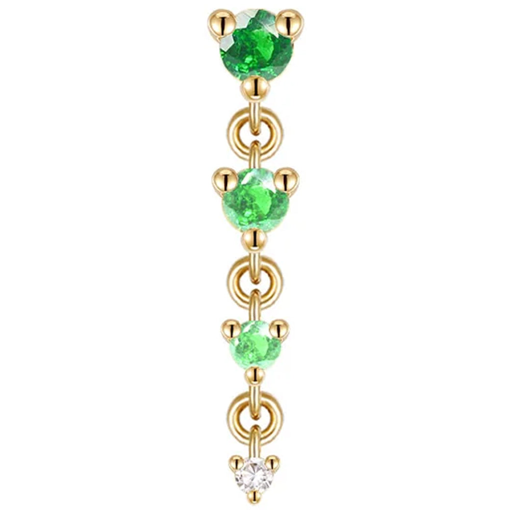 threadless: "Cascade 4" Chain End in Gold with Gradient Genuine Gemstones