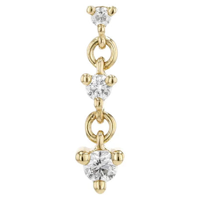 threadless: REVERSE "Cascade 3" Chain End in Gold with Diamonds
