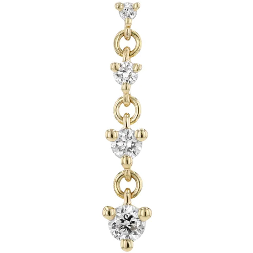 threadless: REVERSE "Cascade 4" Chain End in Gold with Diamonds