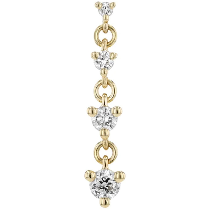 threadless: REVERSE "Cascade 4" Chain End in Gold with Diamonds