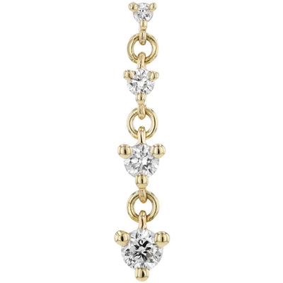 threadless: REVERSE "Cascade 4" Chain End in Gold with Diamonds
