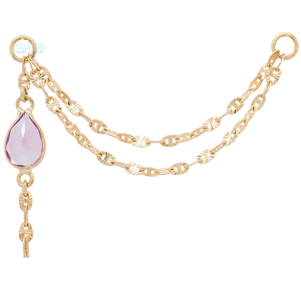 "Sadity" Chain Attachment in Gold with Gemstones