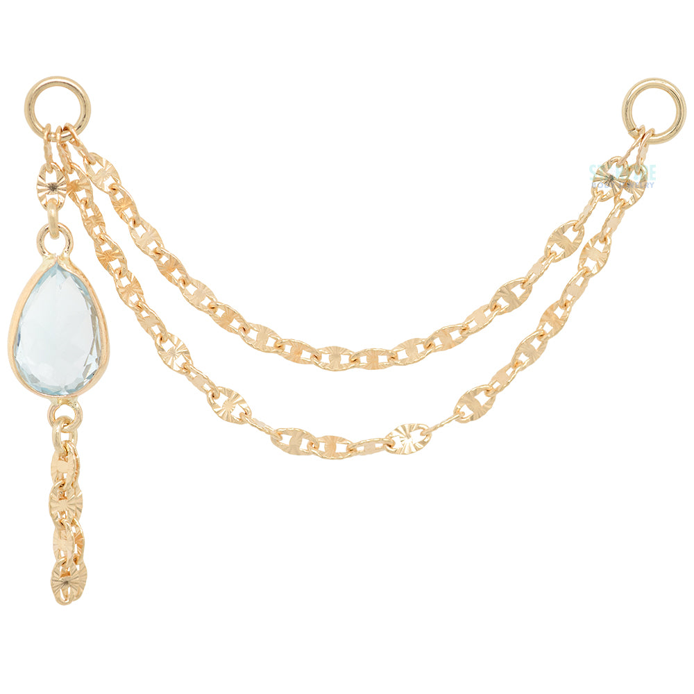 "Sadity" Chain Attachment in Gold with Gemstones
