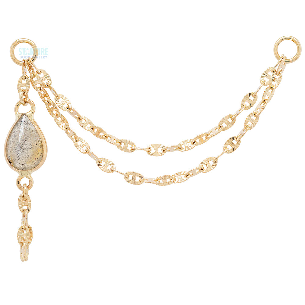"Sadity" Chain Attachment in Gold with Gemstones