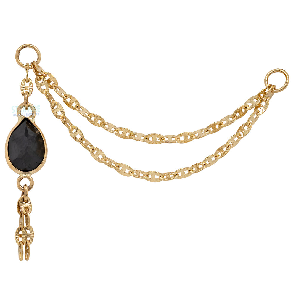 "Sadity" Chain Attachment in Gold with Gemstones