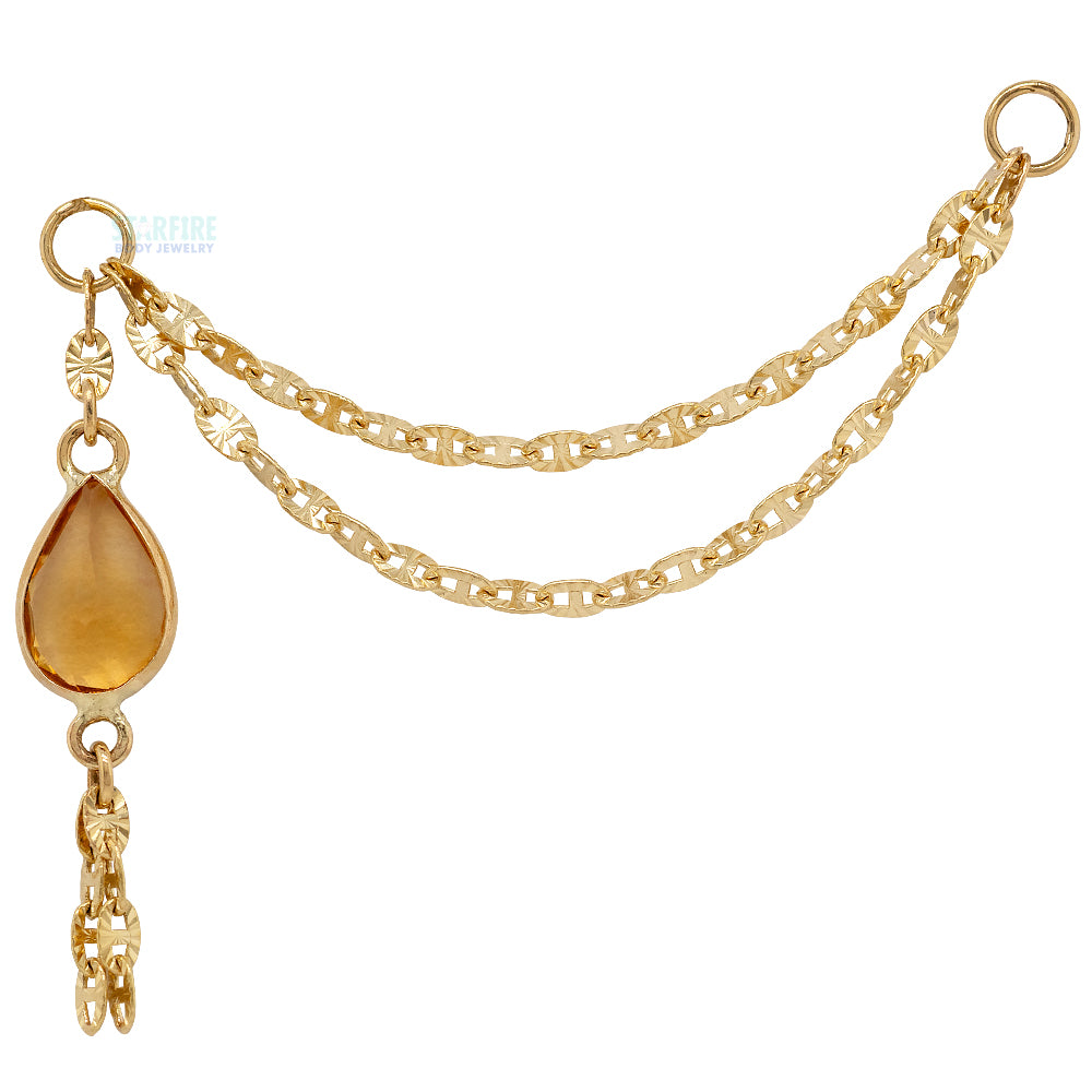 "Sadity" Chain Attachment in Gold with Gemstones