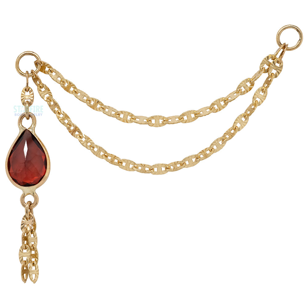 "Sadity" Chain Attachment in Gold with Gemstones