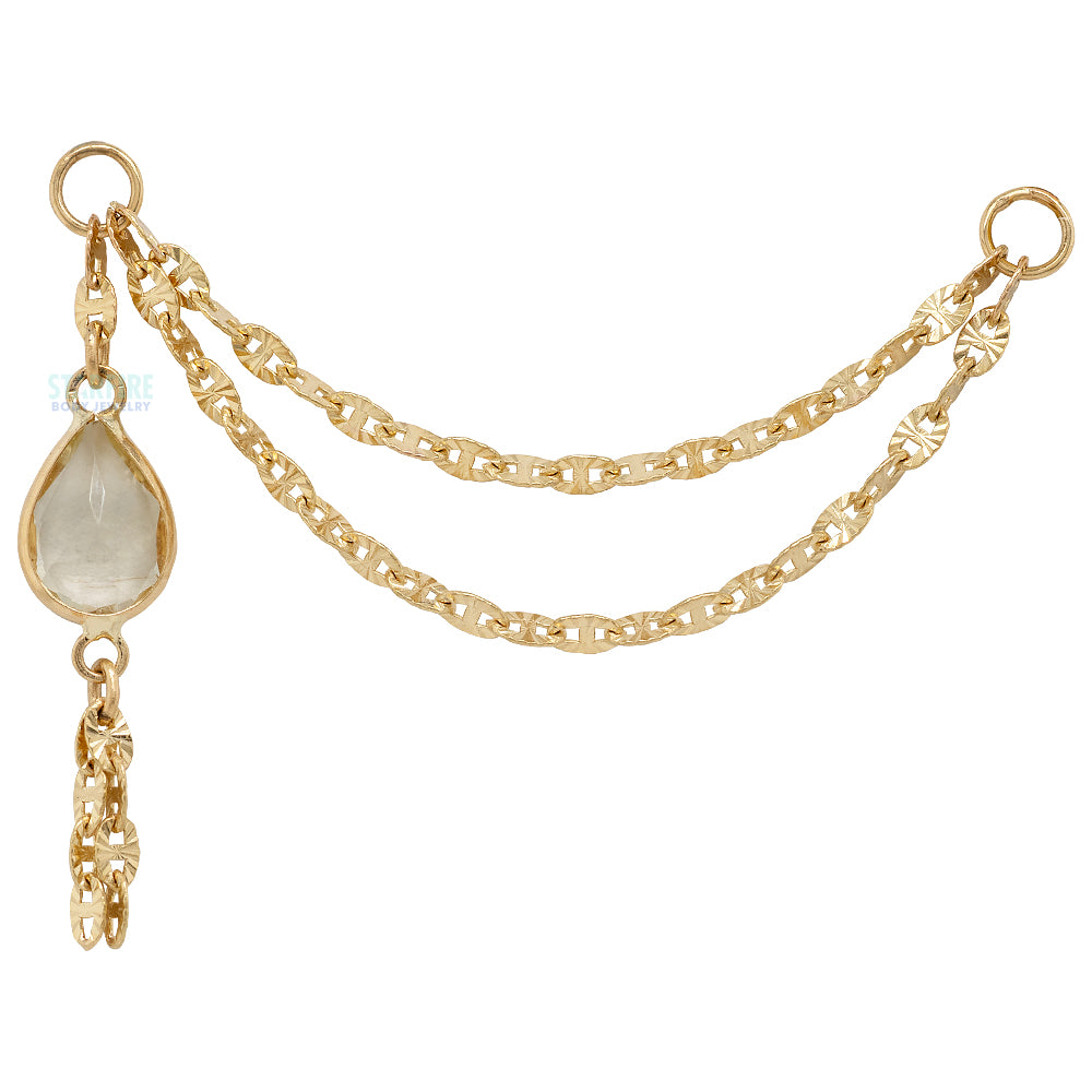 "Sadity" Chain Attachment in Gold with Gemstones