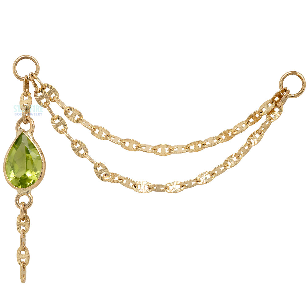 "Sadity" Chain Attachment in Gold with Gemstones