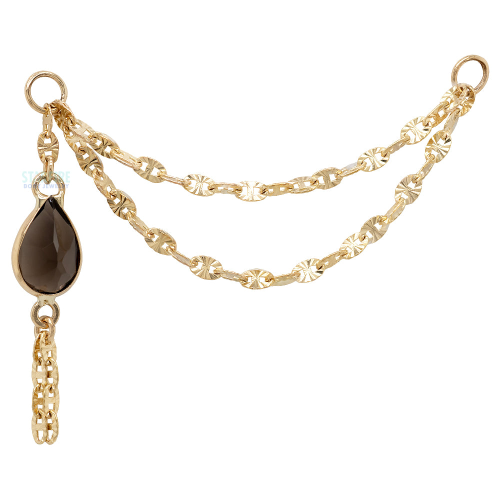 "Sadity" Chain Attachment in Gold with Gemstones