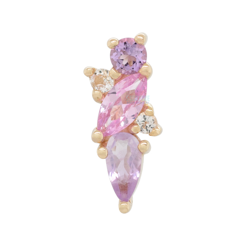 threadless: "Visionary" End in Gold with Amethyst, Pink Sapphire & White Topaz