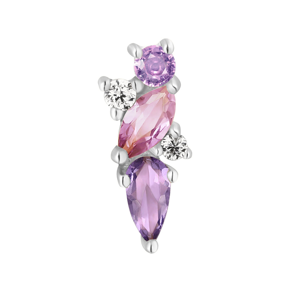 threadless: "Visionary" End in Gold with Amethyst, Pink Sapphire & White Topaz