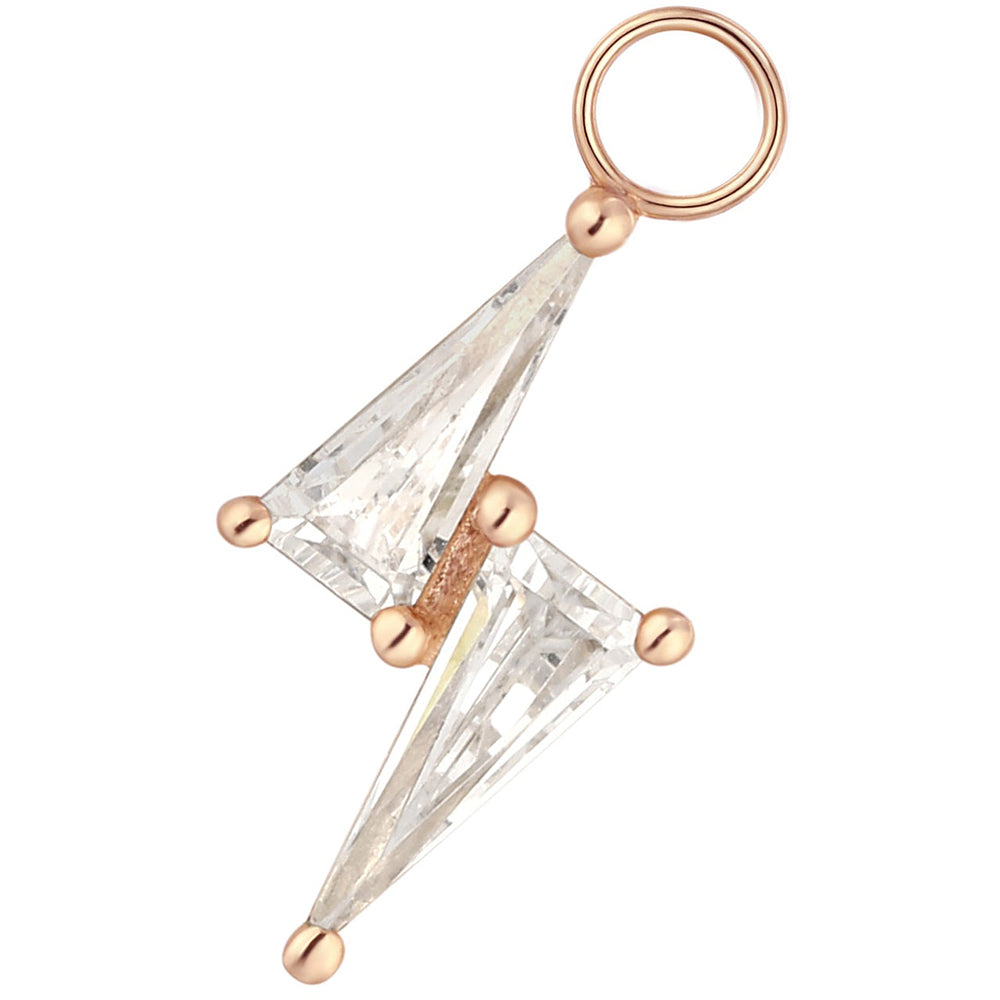 "Electrify" Charm in Gold with CZ's