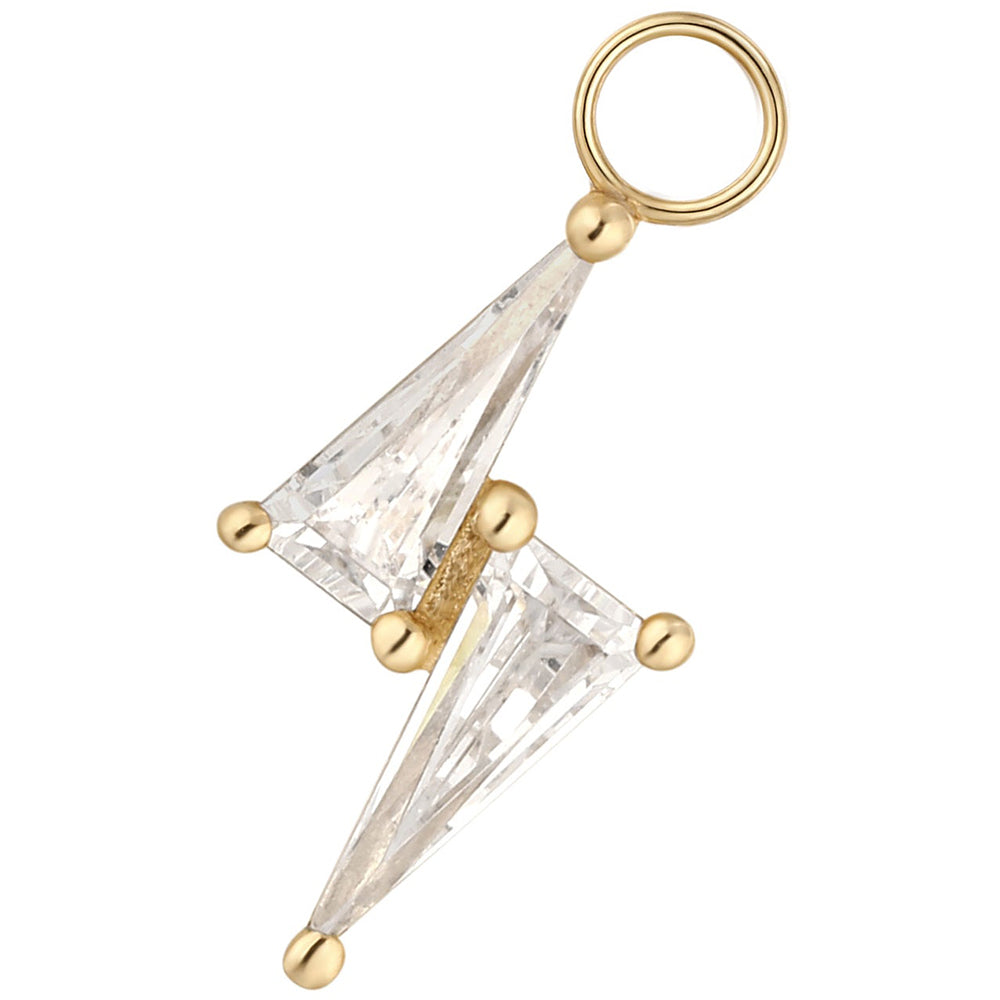 "Electrify" Charm in Gold with CZ's